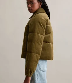 Corduroy puffer jacket regular cropped
