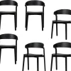 Cras Eetkamerstoelen - Essenhout - Zwart - Set van 6