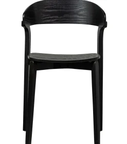 Cras Eetkamerstoelen - Essenhout - Zwart - Set van 6