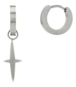 Creolen voor mannen, kruis van roestvrij staal