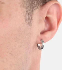 Creolen voor mannen, kruis van roestvrij staal