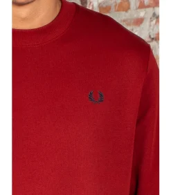 Crew neck sweatshirt - burnt red sports green navy