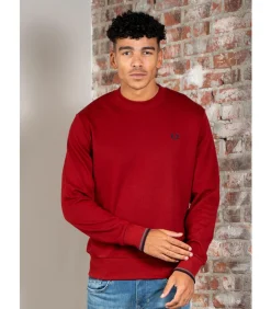Crew neck sweatshirt - burnt red sports green navy