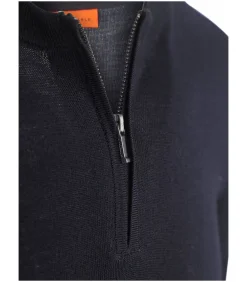Crew Zip Merino Navy