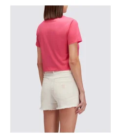 Cropped T-Shirt With Maxi Logo Print