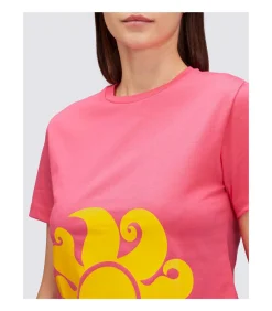 Cropped T-Shirt With Maxi Logo Print