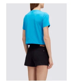 Cropped T-Shirt With Maxi Logo Print