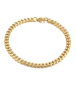 Cuban Link Heren Armband - Dikke Schakel - 5mm - Goud kleurig