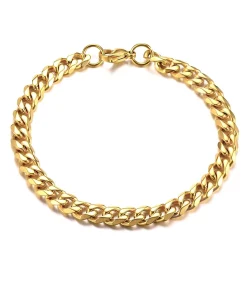 Cuban Link Heren Armband - Dikke Schakel - 7mm - Goud kleurig