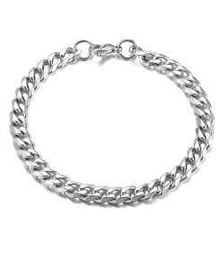 Cuban Link Heren Armband - Dikke Schakel - 7mm - Zilver Kleurig