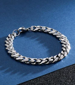 Cuban Link Heren Armband - Dikke Schakel - 7mm - Zilver Kleurig
