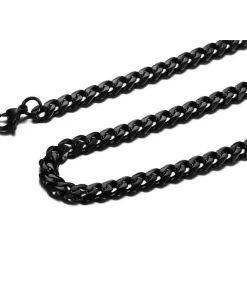 Cuban Link Heren Ketting - Dikke Schakel - 7mm - Zwart