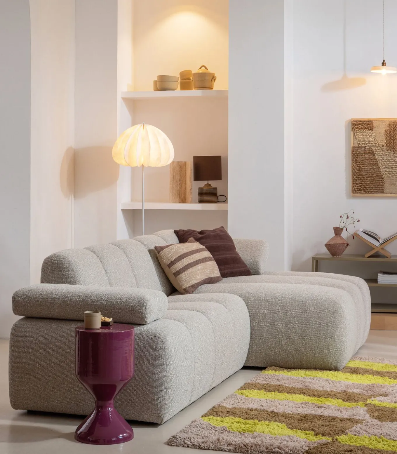 Dalia vloerlamp - Papier - Wit - 150xØ50 cm