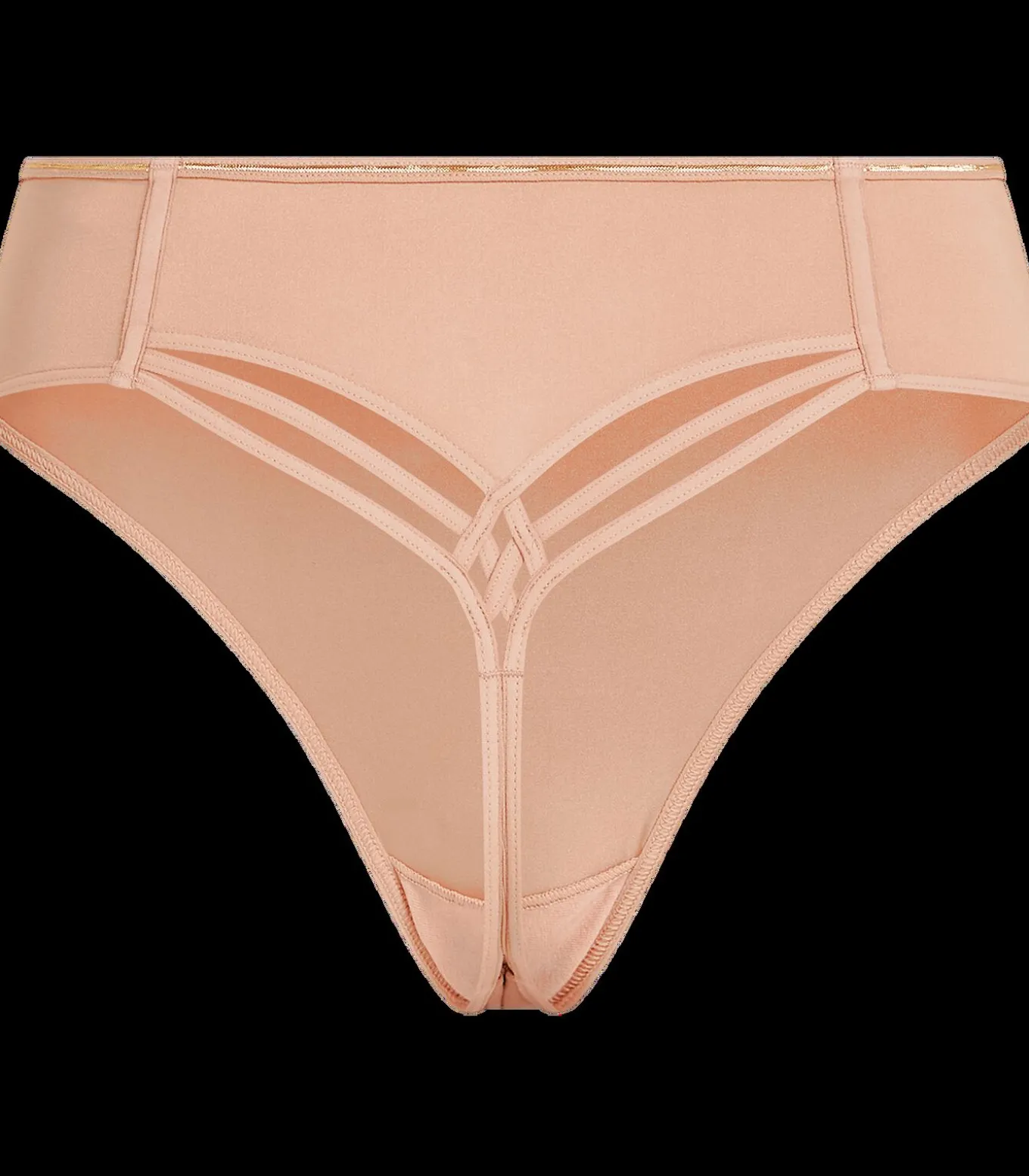 Dame de paris 7 cm string glossy camel L