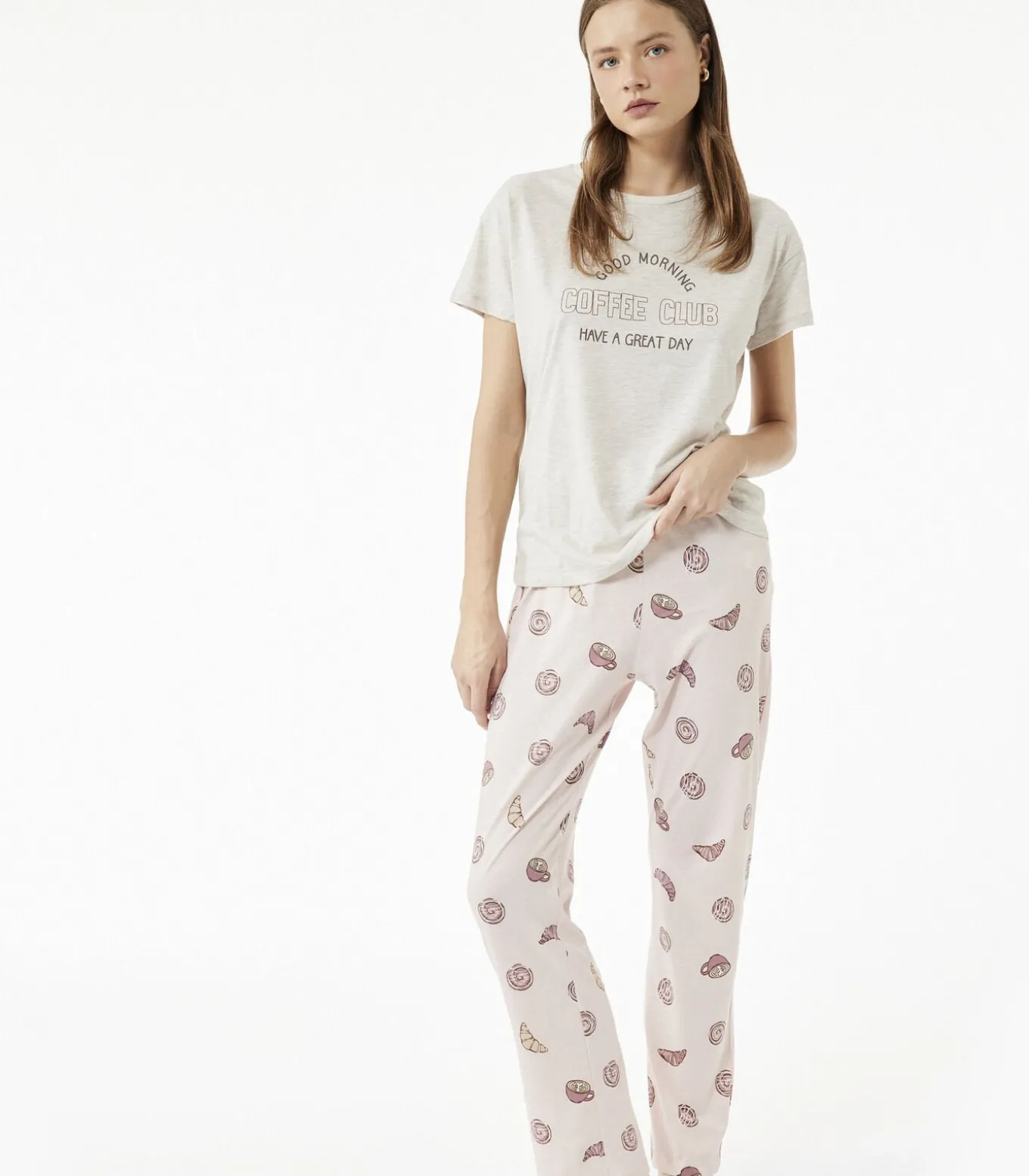 Dames Pyjama Set Lange Mouwen Katoen Bedrukt