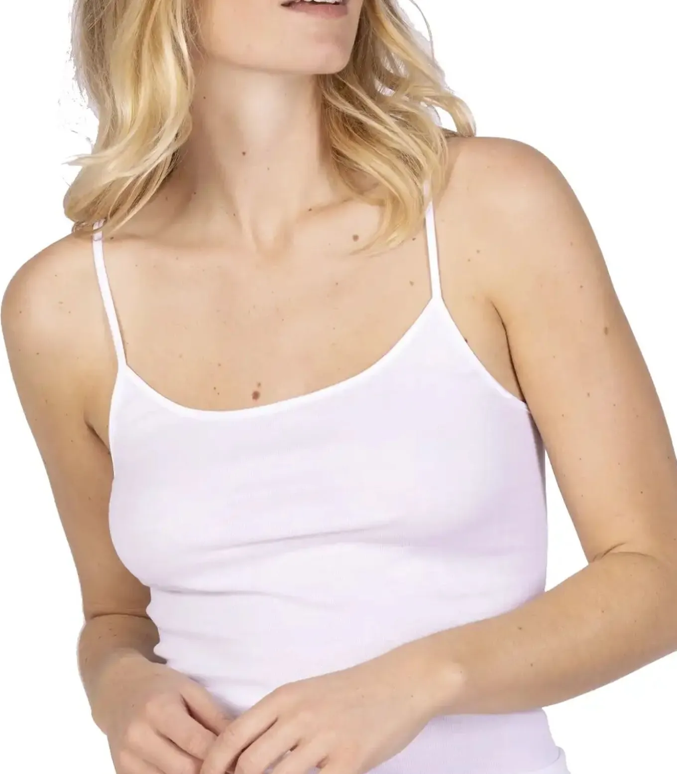 Dames spaghetti hemd biologisch katoen - Onderhemd - vrouwen singlet 100% katoen