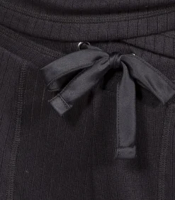 Damesbroek in ribgebreide wijde pijpen Zwart