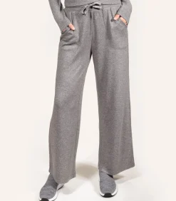 Damesbroek met wijde pijpen Heidegrijs