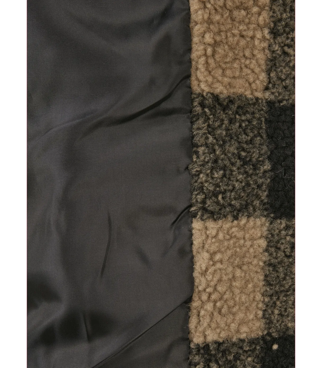 Damesfleece hooded oversized check sherpa