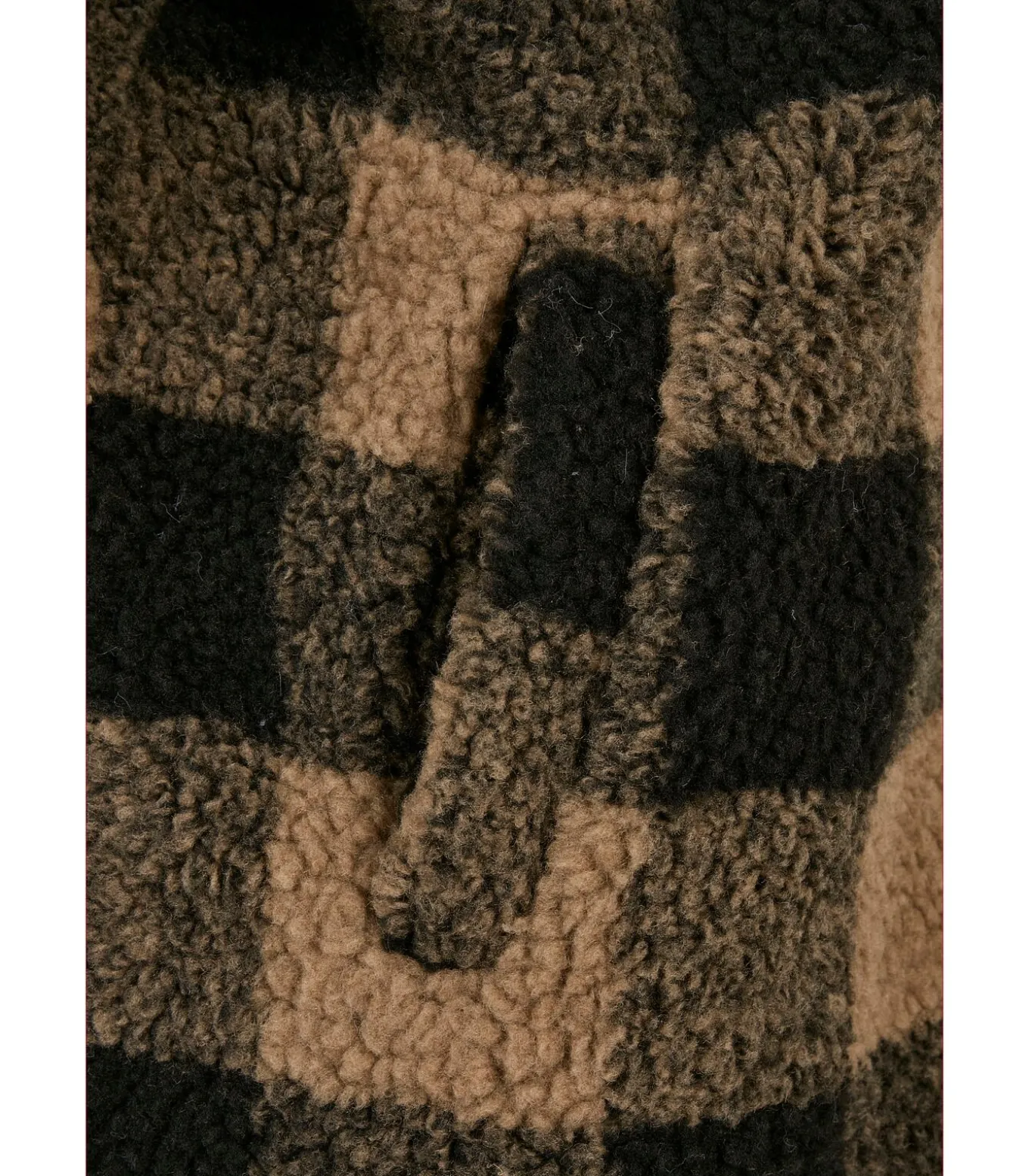 Damesfleece hooded oversized check sherpa