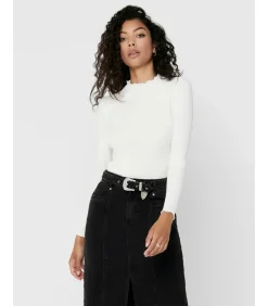 Dames-T-shirt Emma met lange mouwen - Col Montant