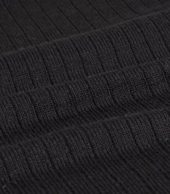 Dames-T-shirt met vierkante hals Zwart