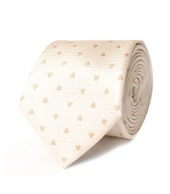 Das en pochet beige zijde hartjes