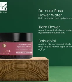 DB Groene Kaviaar & Argan Olie Nachtmoisturiser, Licht Serum en La Rose Française - Nachtmoisturiser