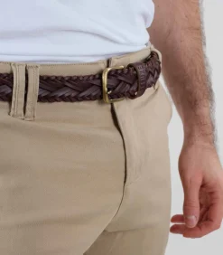 DEAN - Gevlochten riem met leereffect