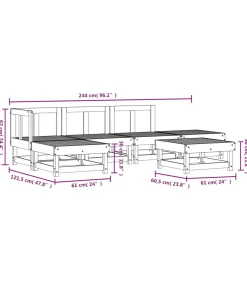 6-delige Loungeset massief douglashout