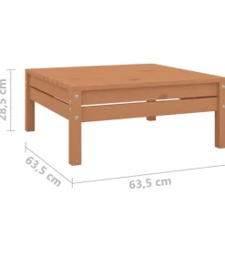 4-delige Loungeset massief grenenhout honingbruin