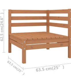 6-delige Loungeset massief grenenhout honingbruin