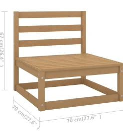8-delige Loungeset massief grenenhout honingbruin