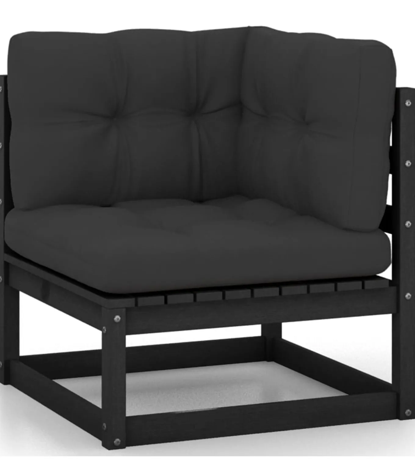 3-delige Loungeset met kussens massief grenenhout