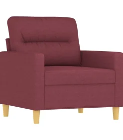 4-delige Loungeset met kussens stof wijnrood