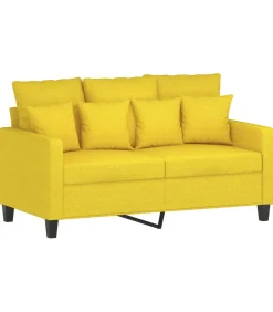 3-delige Loungeset met kussens stof lichtgeel