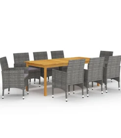 9-delige Tuinset grijs