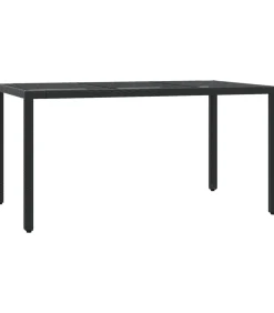 5-delige Tuinset met kussens poly rattan zwart