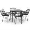5-delige Tuinset poly rattan zwart
