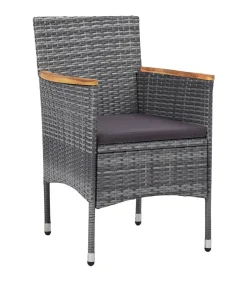 3-delige Tuinset poly rattan grijs