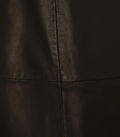 Delilah Leren Rok Donkerbruin