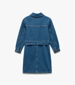 Denim Jurk voor Meisjes Lange Mouwen met Ceintuur