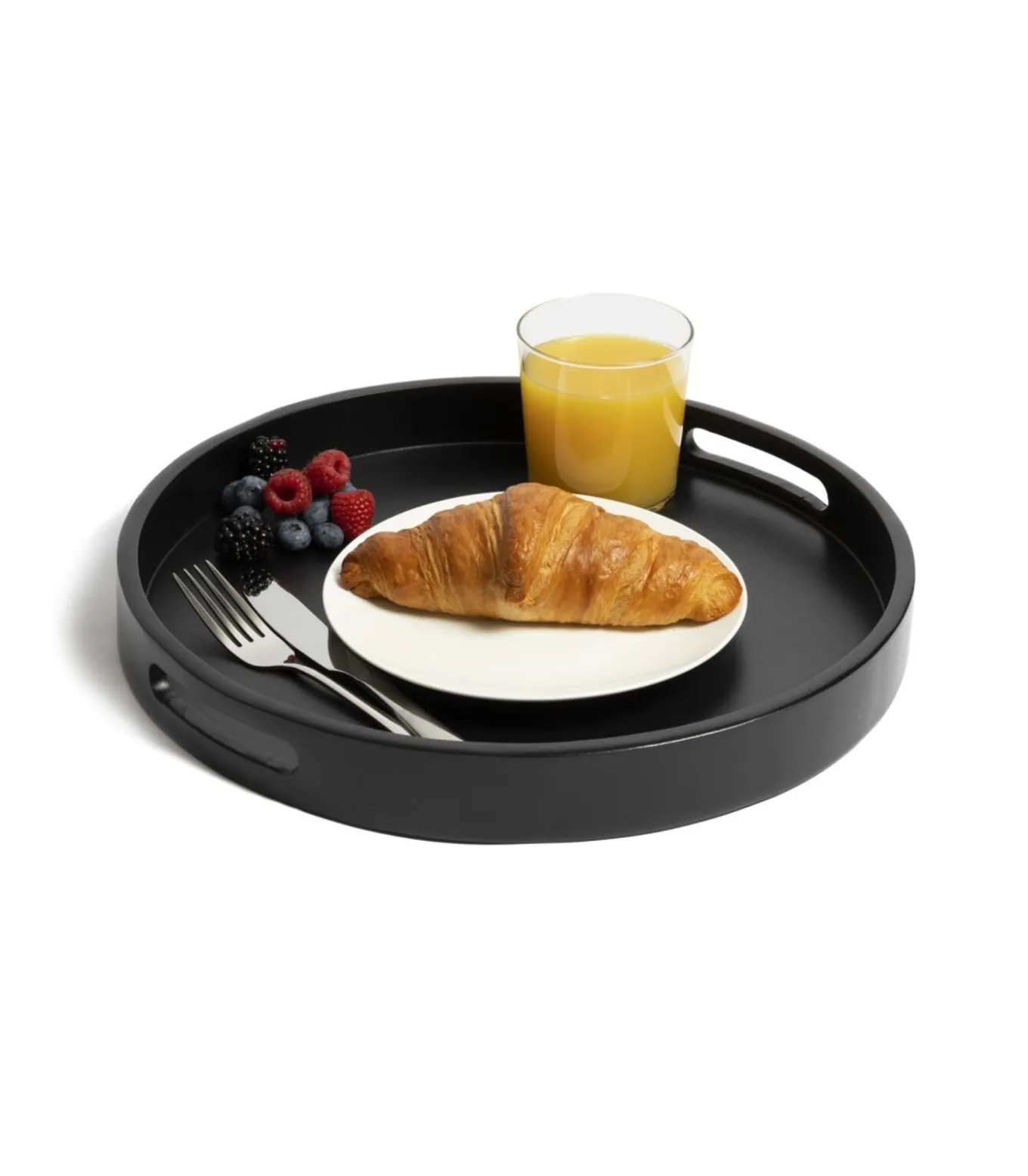 Dienblad Acacia Zwart ø 35 cm