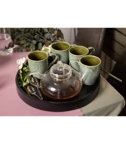 Dienblad Acacia Zwart ø 35 cm