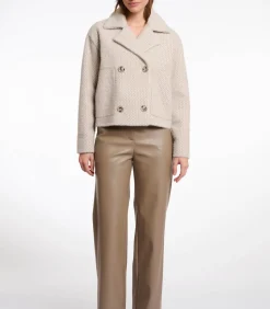 Double breasted jas licht berken montuur XL