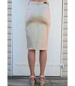 DOUC - BEIGE STRETCH KATOENEN ROK