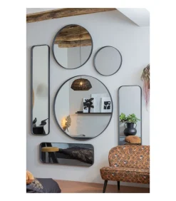 Doutzen Spiegel - Metaal - Zwart - 80x80x5