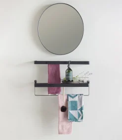 Doutzen Spiegel - Metaal - Zwart - 50x50x5