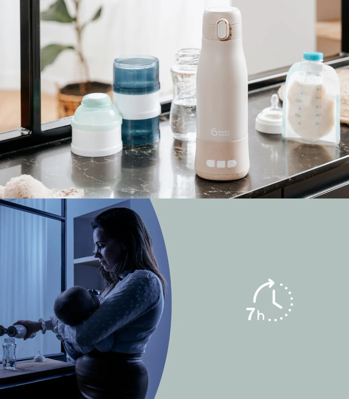 Draagbare flessenwarmer Moov & Feed