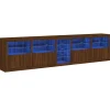 Dressoir met LED-verlichting 283x37x67 cm bruin eikenkleur